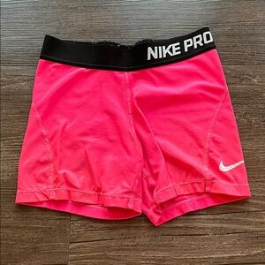 Nike Pro Women's Neon Pink Athletic Compression Shorts